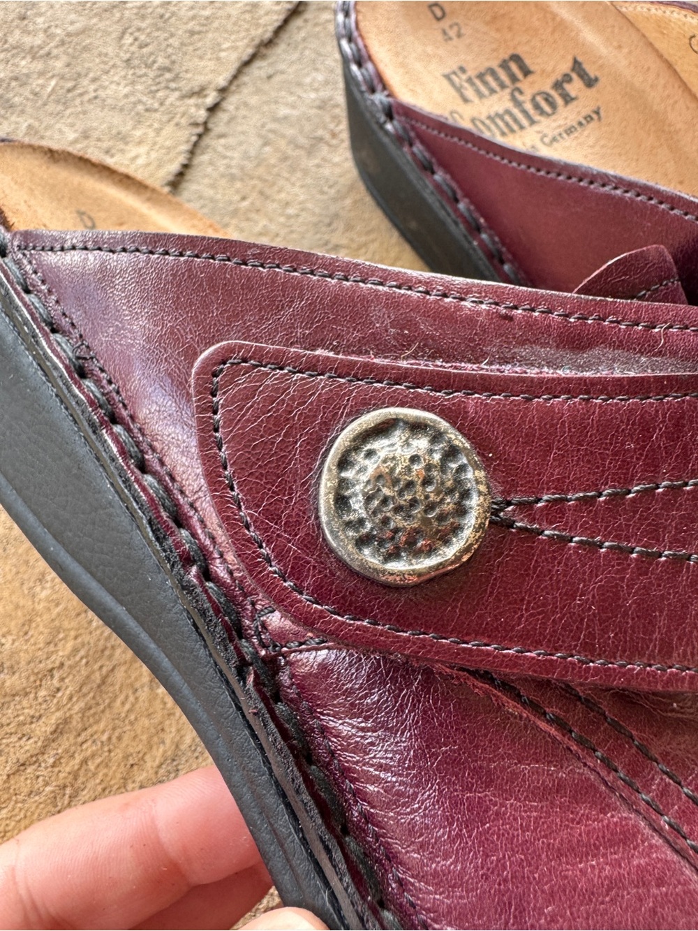 Finn Comfort SantaFe Soft Clogs Burgundy Leather Comfort Shoes EU 42 US 11 NWOB - Picture 11 of 11